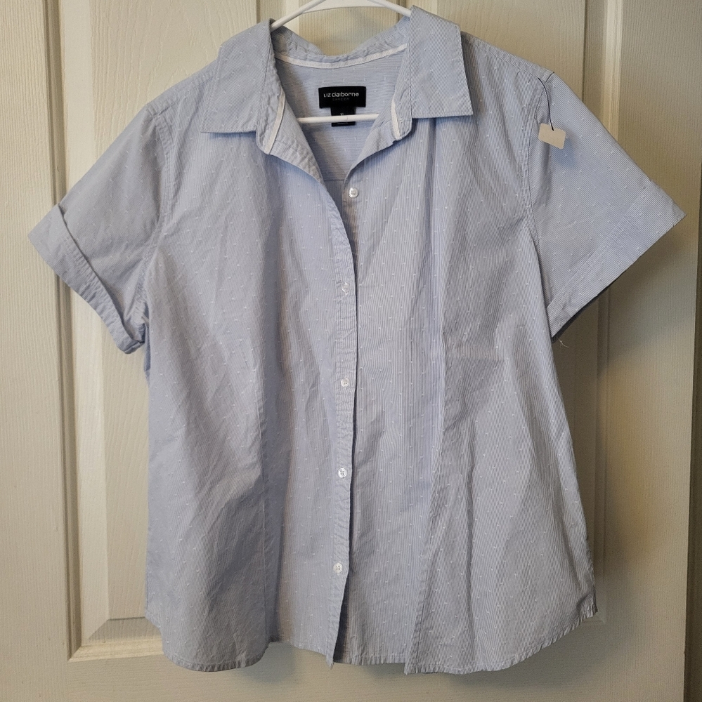 Collared short sleeve blouse